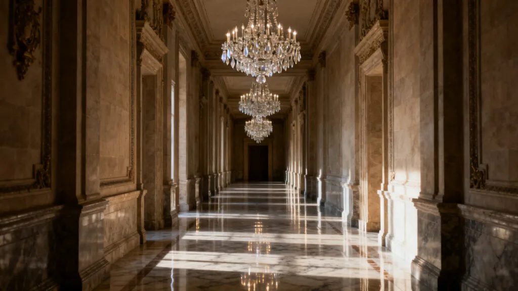 Long couloir de palais et rumeurs d’apparitions