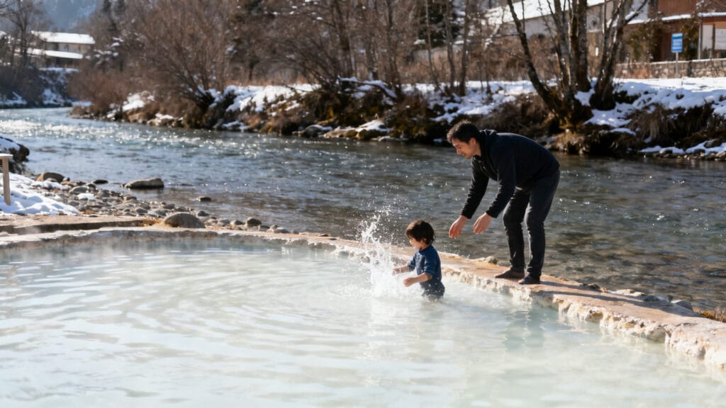 Piscine naturelle d’eau chaude corse pour familles prudentes