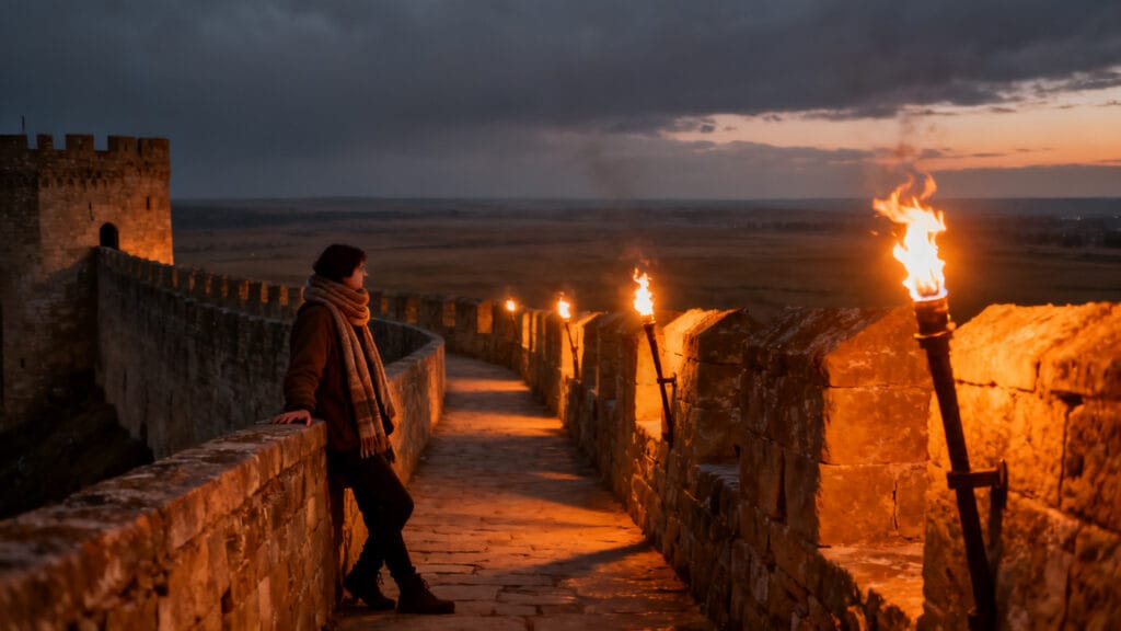 Remparts au crépuscule pour une visite près de Paris