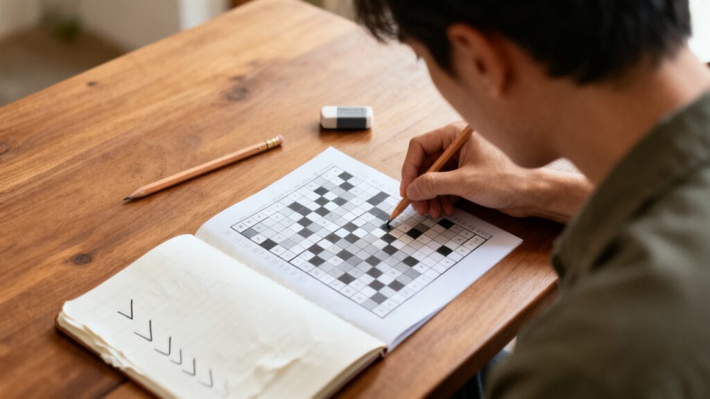 Vérification croisée sur grille de mots fléchés
