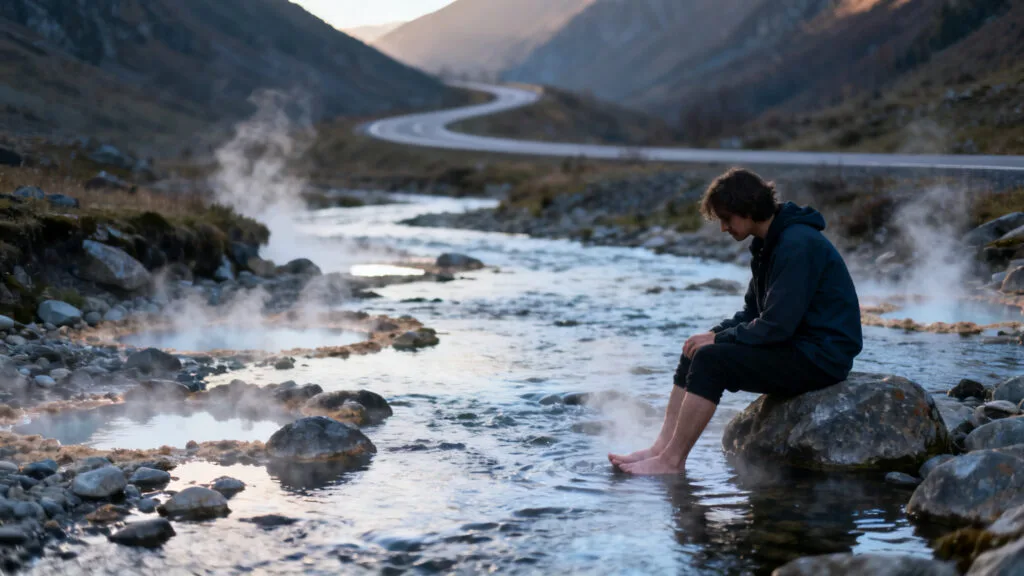 Résurgences d’eau chaude dans une vallée corse tranquille
