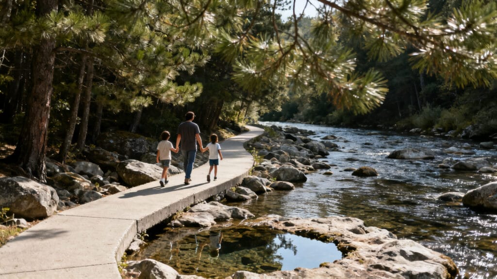 Itinéraire familial sur la route bétonnée des gorges
