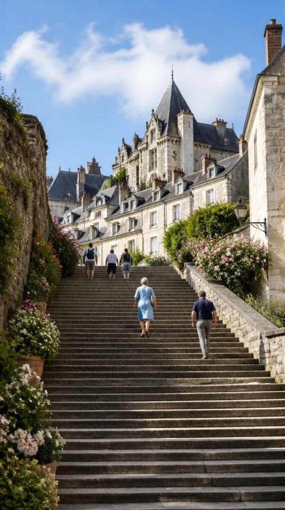 Escalier monumental avec vue sur les toits