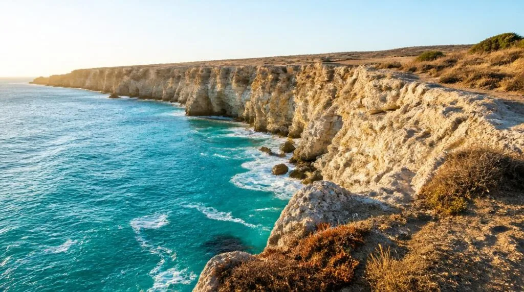 Falaises et mer pour randonnée Grande-Terre