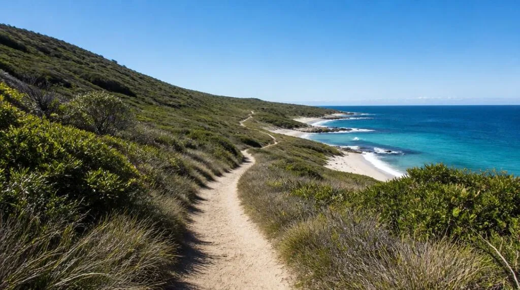 Sentier côtier entre plages pour randonnée Guadeloupe
